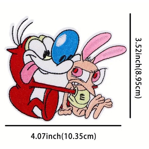 🔥 4” The Ren And Stimpy Show Cute Cartoon Characters Embroidered Iron On Patch - Picture 3 of 6